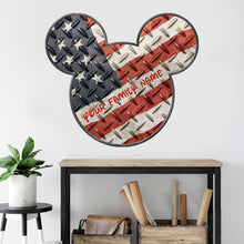 Load image into Gallery viewer, Personalized Mickey Mouse Ears Metal Sign American Flag Decor
