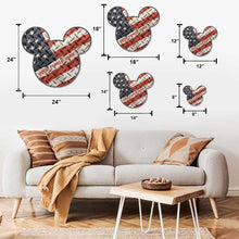 Load image into Gallery viewer, Personalized Mickey Mouse Ears Metal Sign American Flag Decor
