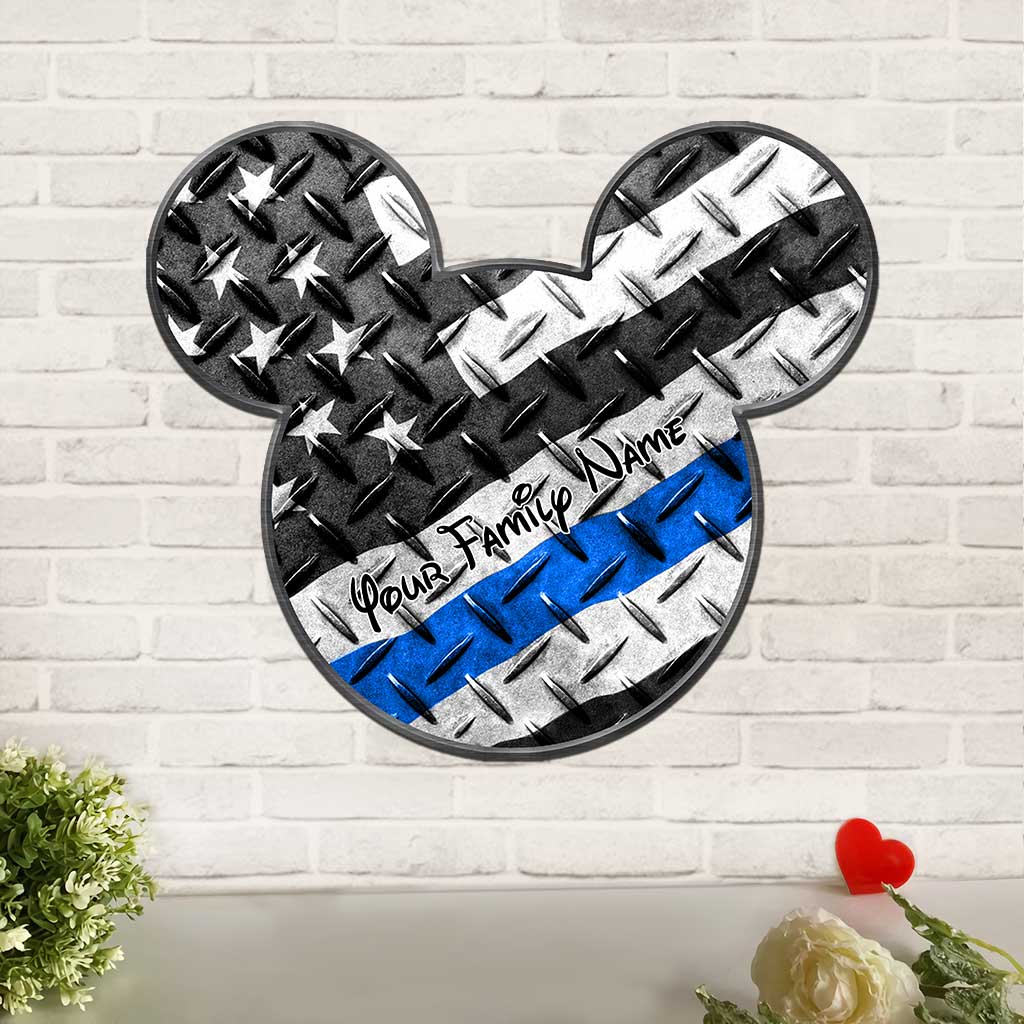 Personalized Independence Day Police Officer Metal Sign Custom Family Name