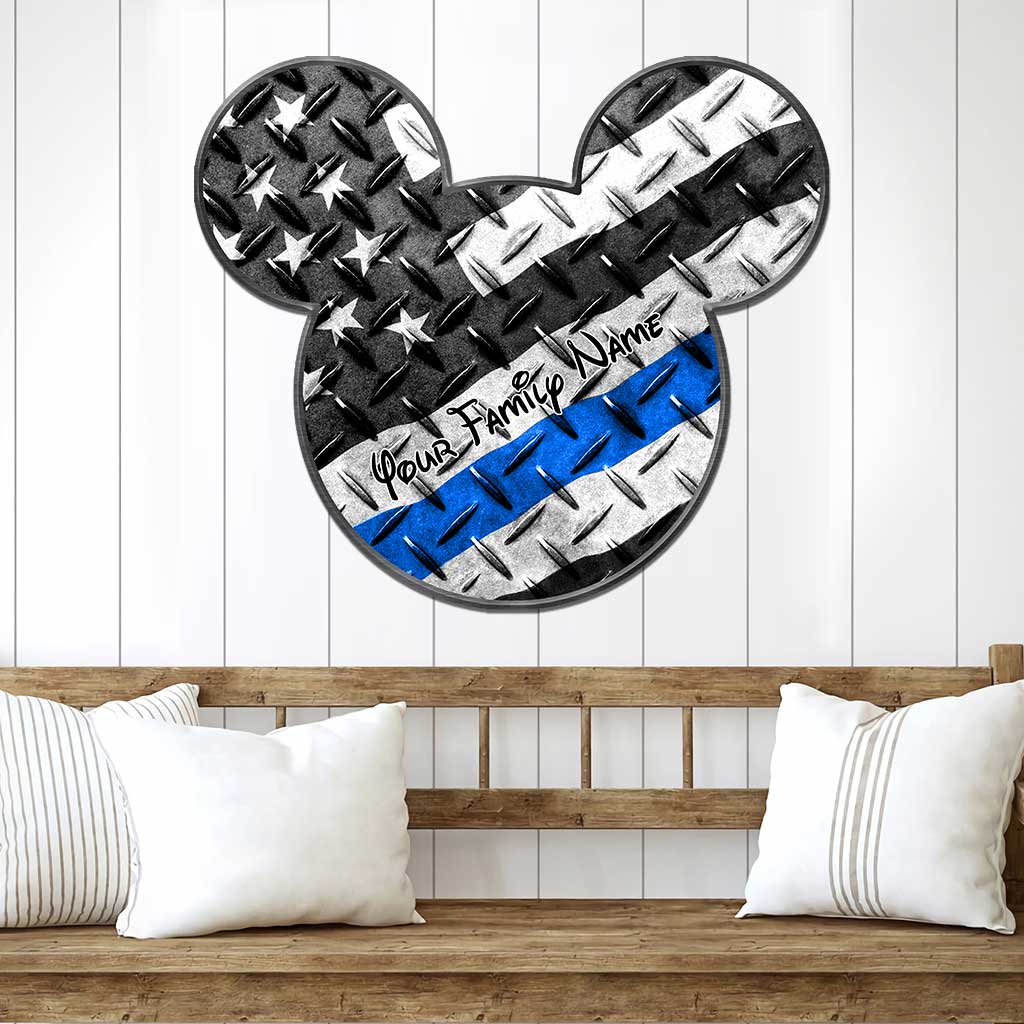 Personalized Independence Day Police Officer Metal Sign Custom Family Name