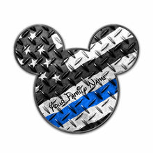 Load image into Gallery viewer, Personalized Independence Day Police Officer Metal Sign Custom Family Name
