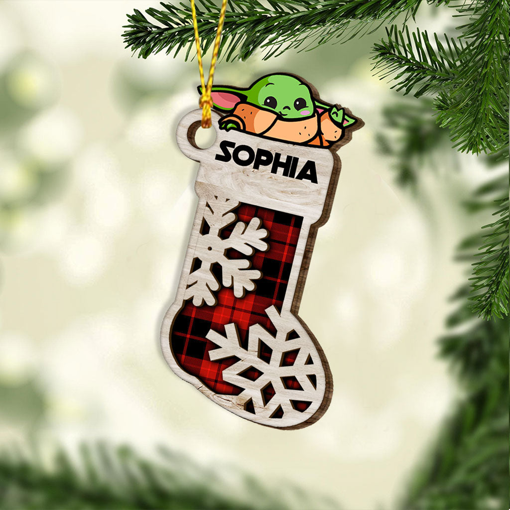 Personalized Child Stocking Christmas Ornament Custom Name Gift