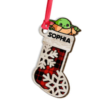 Load image into Gallery viewer, Personalized Child Stocking Christmas Ornament Custom Name Gift
