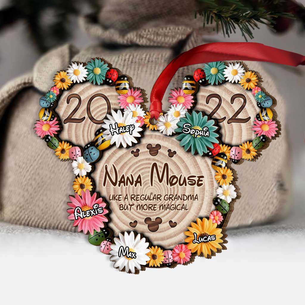 Personalized Layered Wood Ornament Magical Nana Mouse Gift for Grandma