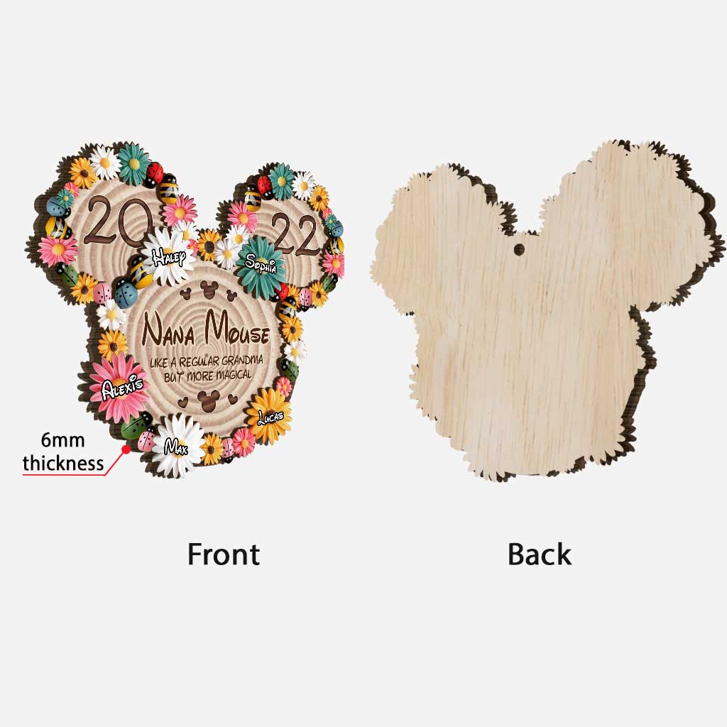 Personalized Layered Wood Ornament Magical Nana Mouse Gift for Grandma