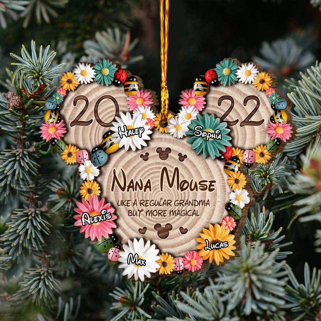 Personalized Layered Wood Ornament Magical Nana Mouse Gift for Grandma