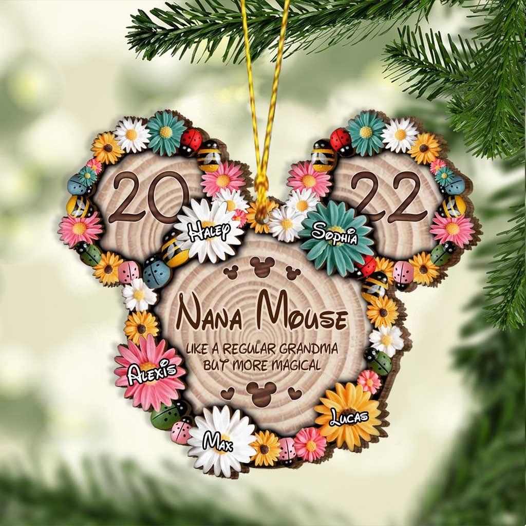 Personalized Layered Wood Ornament Magical Nana Mouse Gift for Grandma