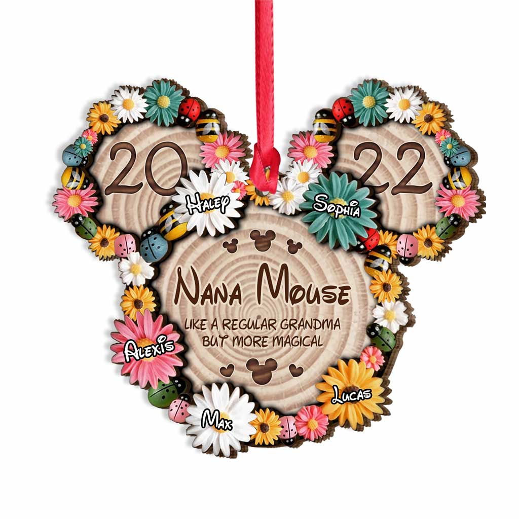 Personalized Layered Wood Ornament Magical Nana Mouse Gift for Grandma