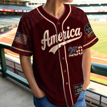 Load image into Gallery viewer, Personalized 250 Years of Freedom Baseball Jersey Custom Name Gift
