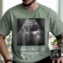 Load image into Gallery viewer, Personalized Ultrasound Photo Comfort Shirt Gift for New Dad
