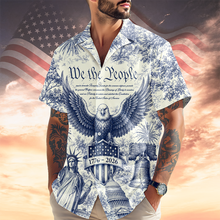 Load image into Gallery viewer, Personalized Patriotic Hawaiian Shirt Custom Design Gift for Dad
