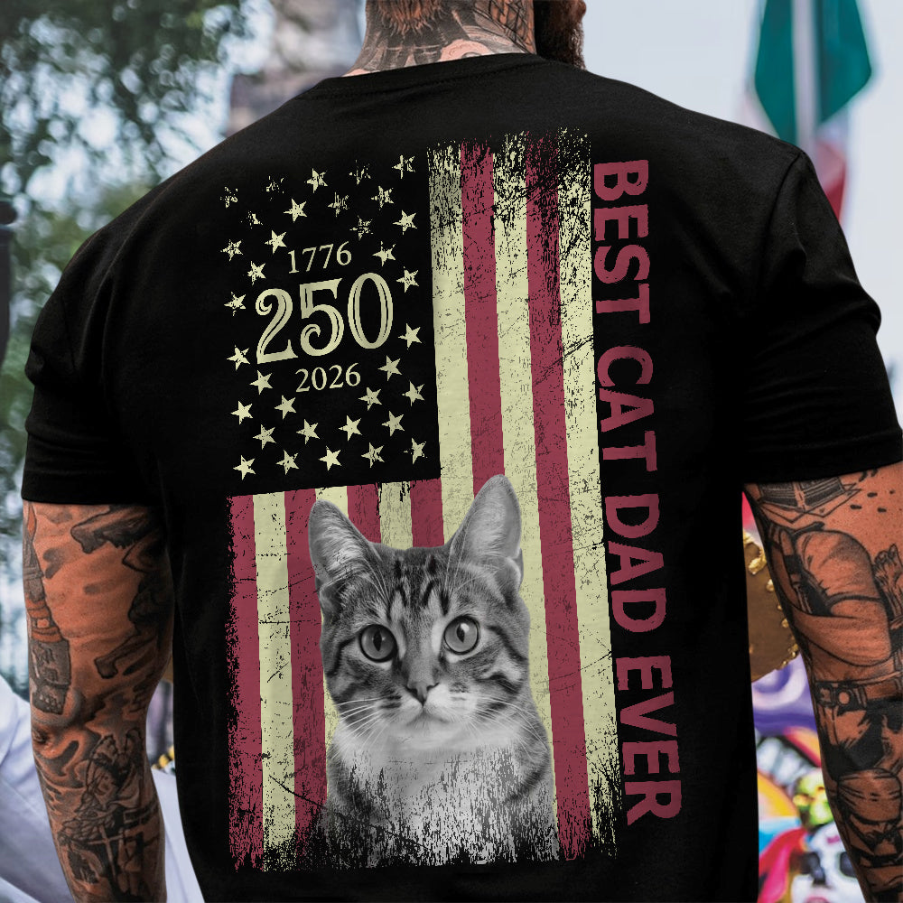 Personalized Dog Dad Shirt Custom Photo 4th of July Gift