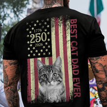 Load image into Gallery viewer, Personalized Dog Dad Shirt Custom Photo 4th of July Gift
