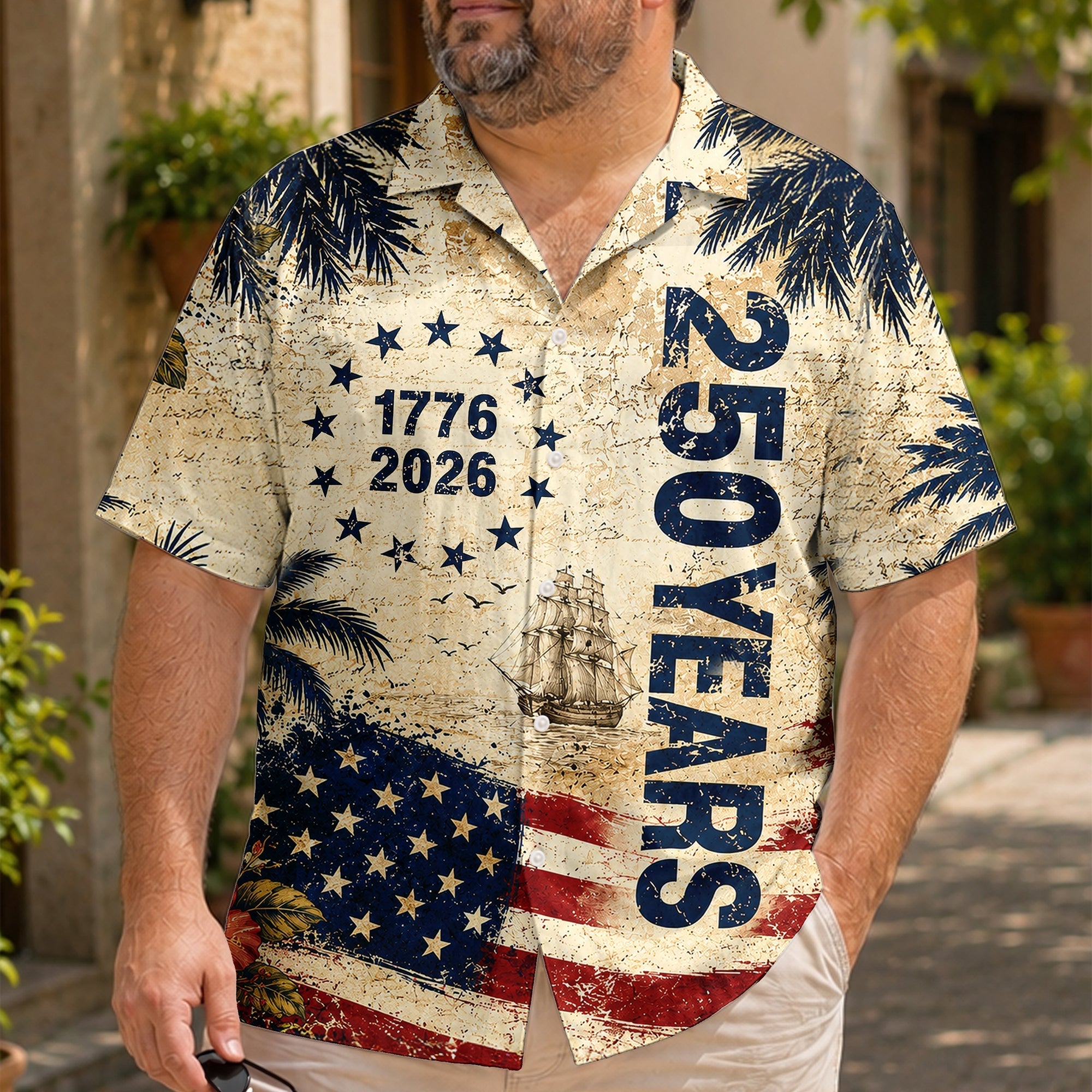 Personalized 250 Years Freedom Hawaiian Shirt Patriotic Gift
