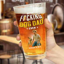 Load image into Gallery viewer, Personalized Photo Beer Glass Best Dog Dad Gift for Father's Day
