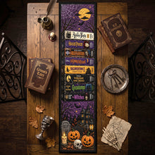 Load image into Gallery viewer, Personalized Halloween Quilt Table Runner Custom Name Family Gift
