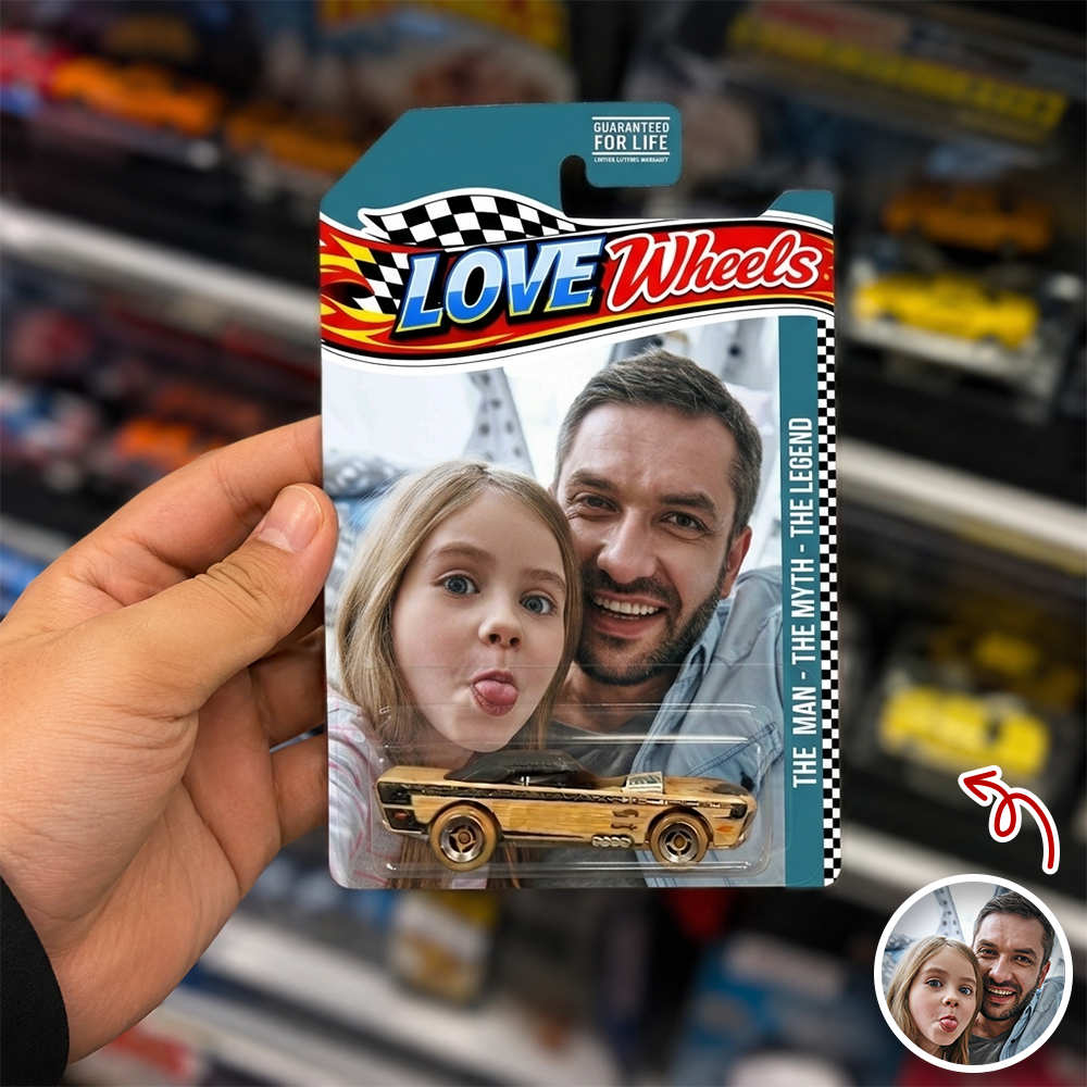 Personalized Hot Wheels Car Photo Gift for Dad Father's Day