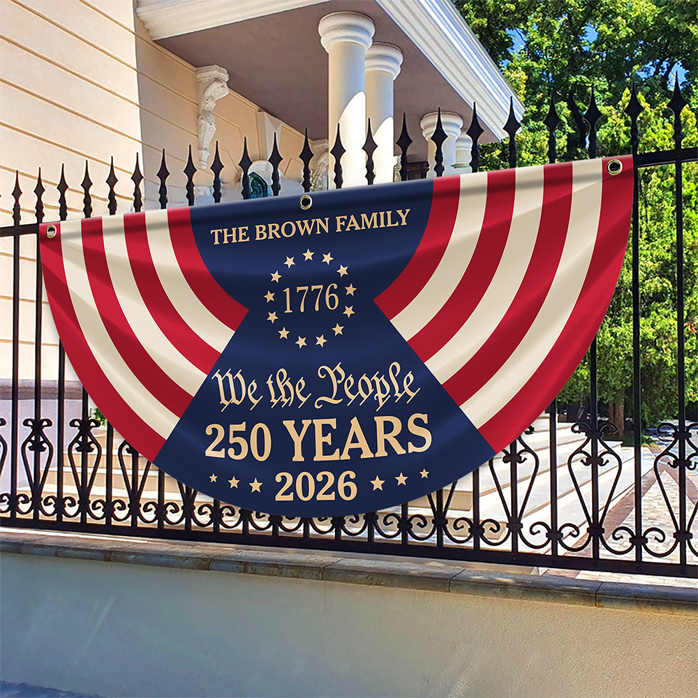 Personalized We The People Family Name Flag 4th of July Gift