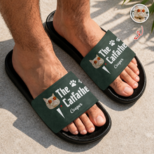 Load image into Gallery viewer, Custom Photo Slide Sandals Funny Gift for Cat Dad
