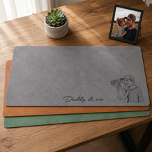 Load image into Gallery viewer, Personalized Desk Mat Custom Photo Sketch Gift for Dad
