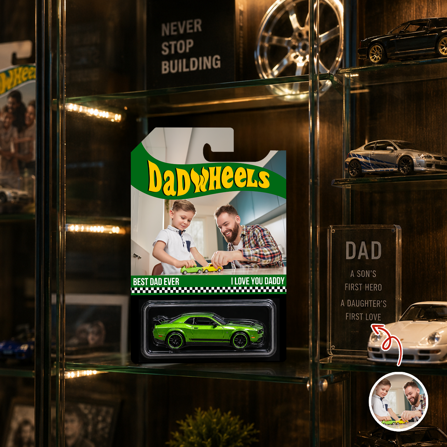 Personalized Photo Hot Wheels Best Dad Ever Gift for Father's Day