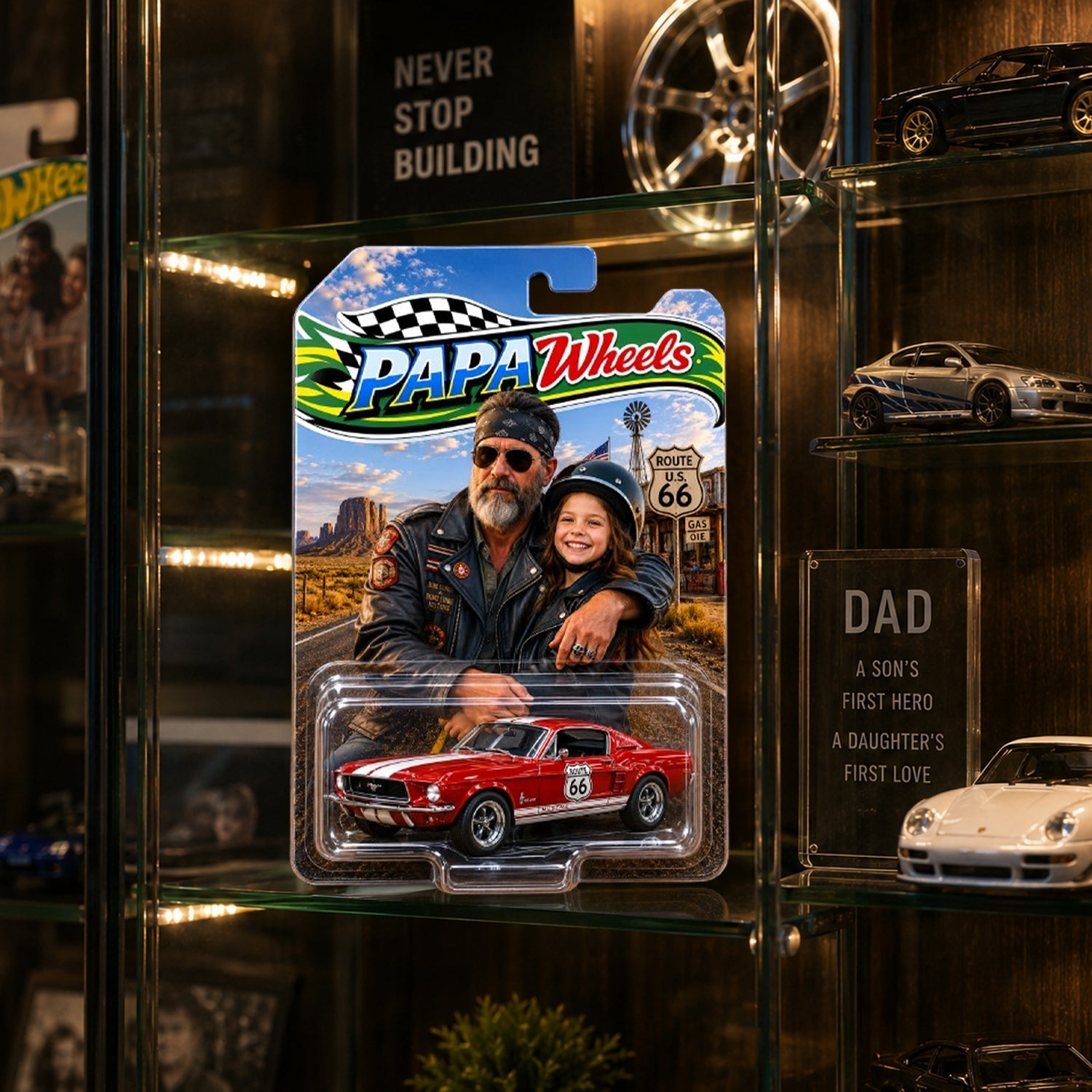 Personalized Photo Road Route 66 Diecast Car Gift for Dad