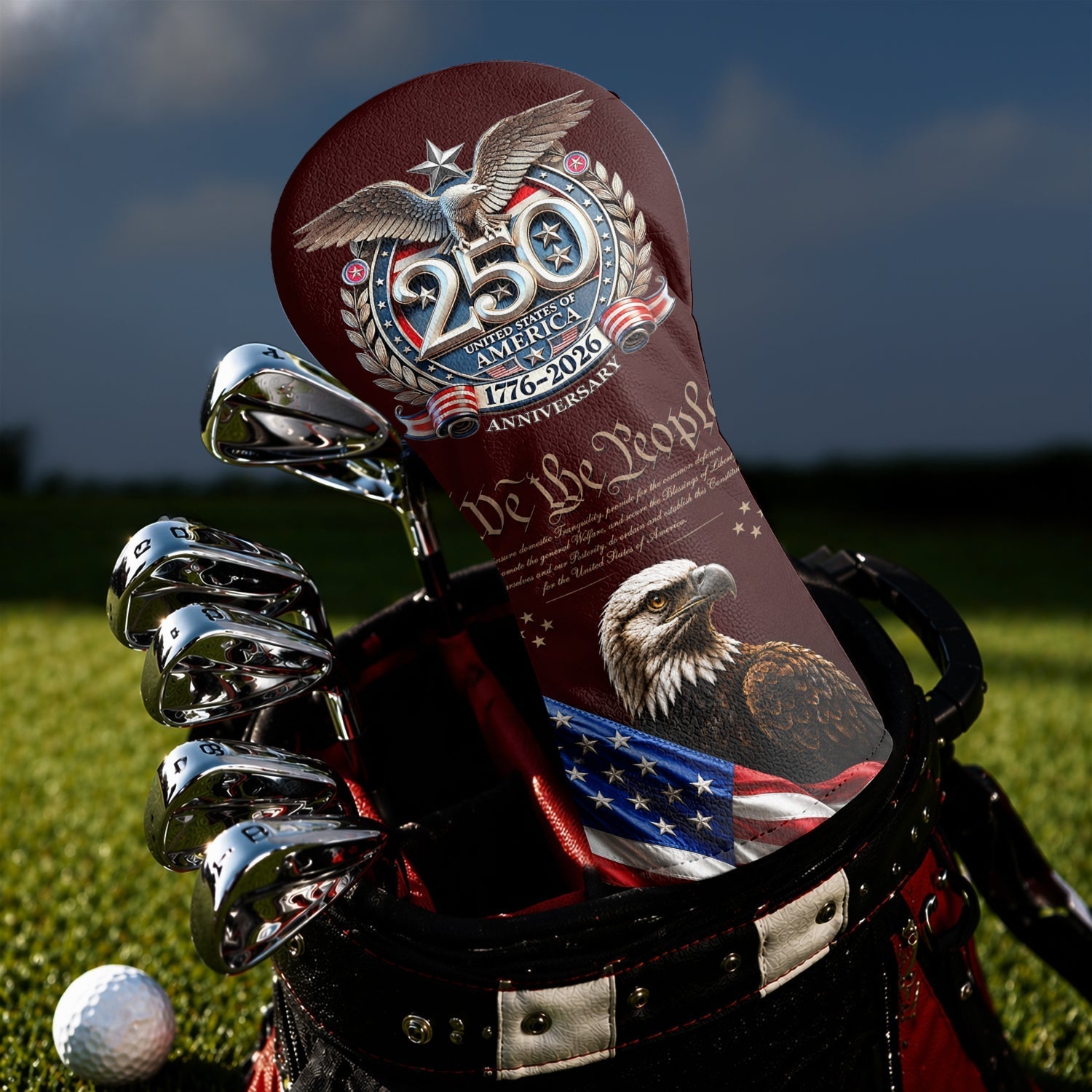 Personalized Golf Head Cover 250th Anniversary Golf Gift