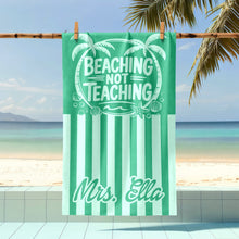 Load image into Gallery viewer, Personalized Beach Towel Funny Teacher Gift for Summer
