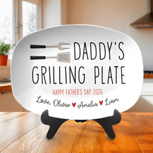 Load image into Gallery viewer, Personalized Grilling Plate Custom Name Gift for Dad
