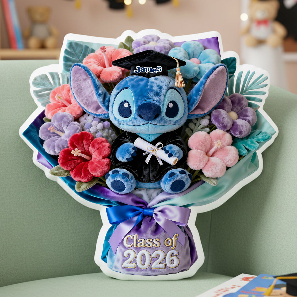 Custom Graduation Flower Bouquet Pillow Personalized Gift for 2026 Grad