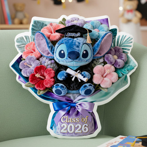 Custom Graduation Flower Bouquet Pillow Personalized Gift for 2026 Grad
