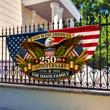 Load image into Gallery viewer, Personalized USA Flag Custom Family Name Gift for 4th of July
