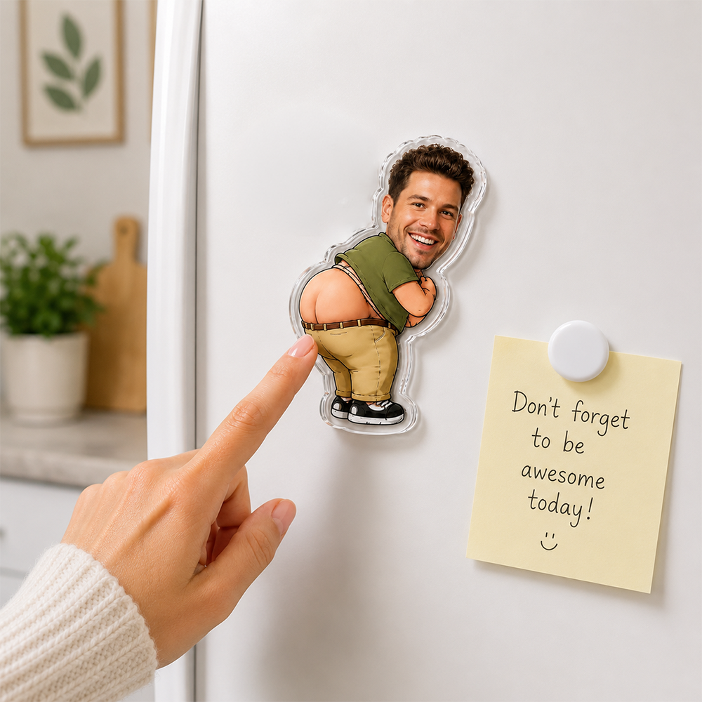 Custom Funny Photo Fridge Magnet Personalized Gift for Dog Lovers