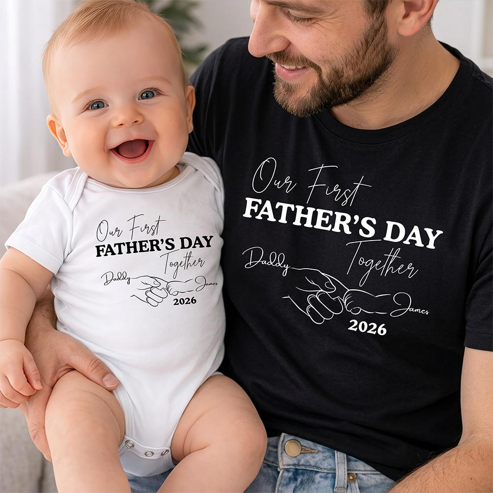 Personalized Matching Father & Child T-Shirt Set Gift