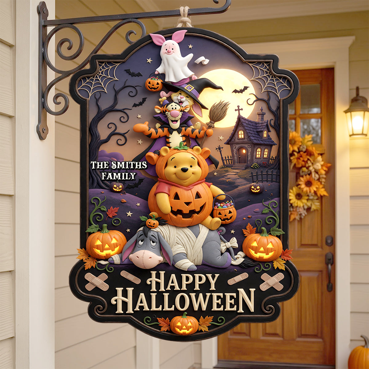 Personalized Halloween Metal Sign Custom Family Name Gift