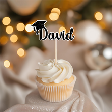 Load image into Gallery viewer, Personalized Graduation Cupcake Topper Custom Name Party Decor
