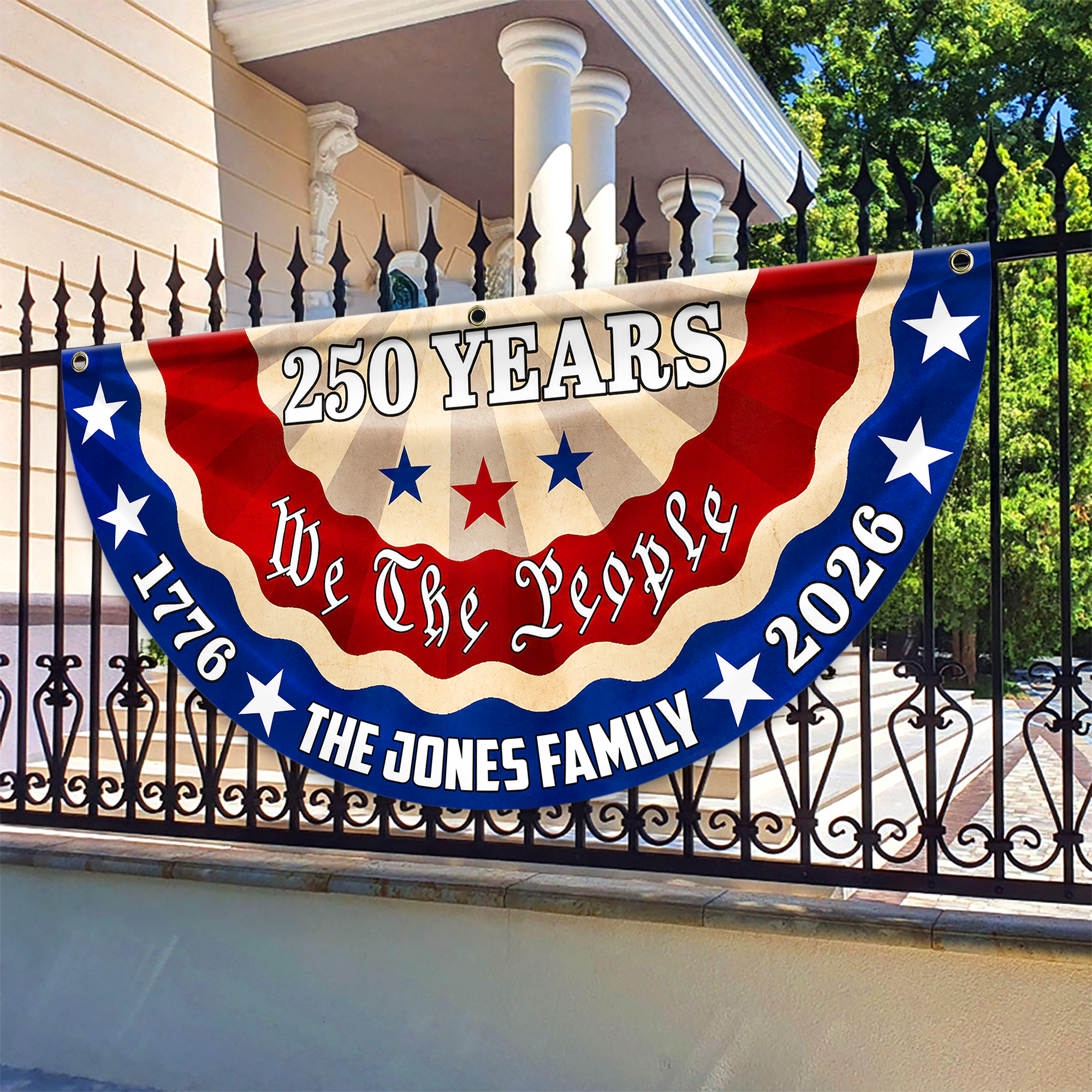 Personalized 250th Independence Day Family Flag Custom Name Gift