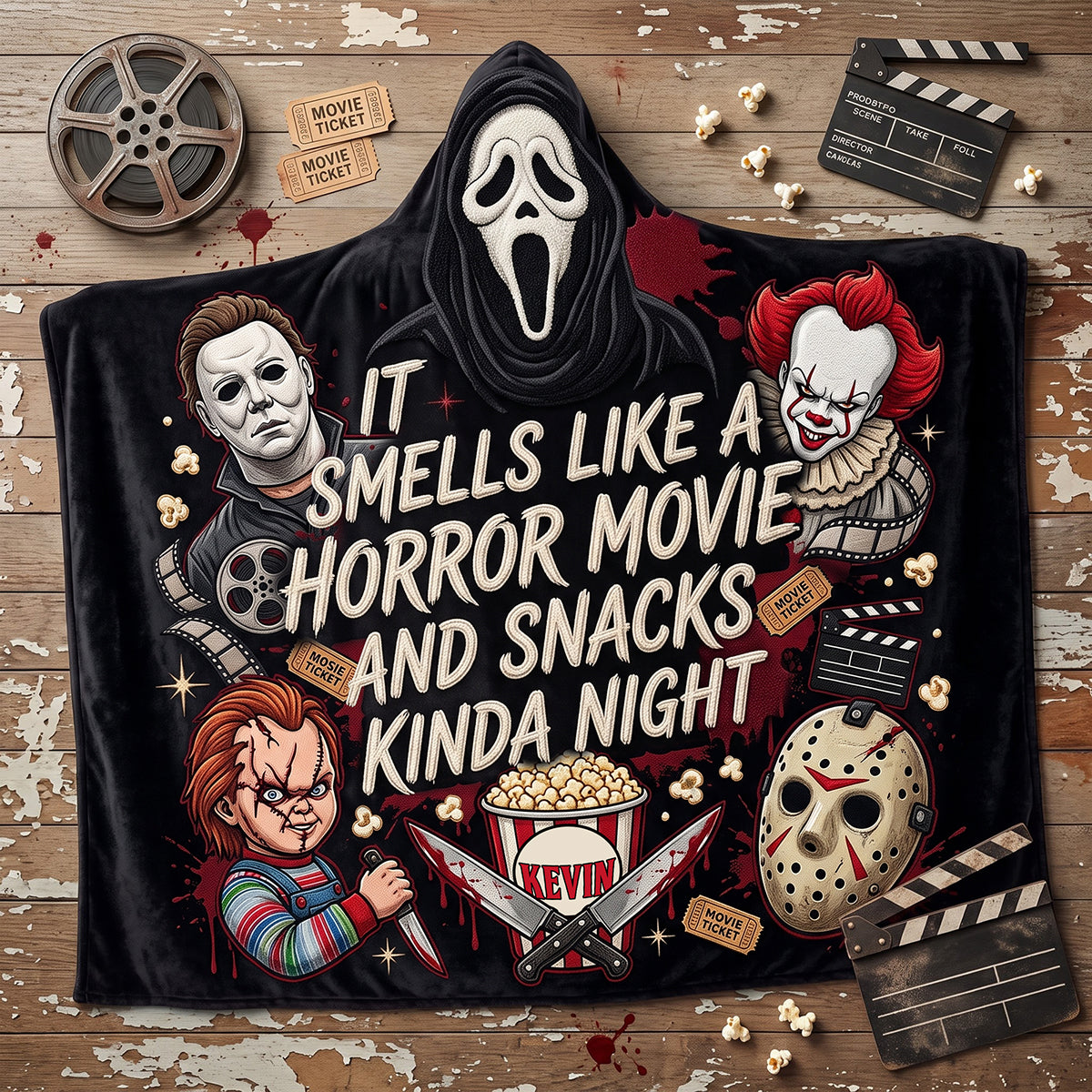 Personalized Hooded Blanket for Horror Lovers - Unique Halloween Gift