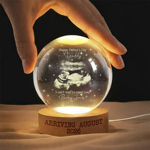 Load image into Gallery viewer, Personalized Crystal Ball LED Night Light Photo Gift for Dad
