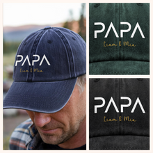 Load image into Gallery viewer, Personalized Washed Denim Baseball Cap Custom Name Gift for Dad
