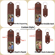 Load image into Gallery viewer, Personalized Photo Keychain I Love You Daddy Leather Gift
