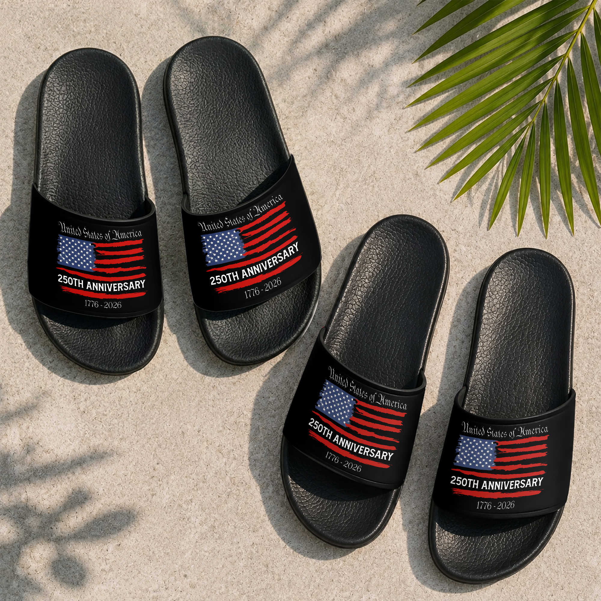 Personalized Eagle Slide Sandals 250th Anniversary Gift for Dad