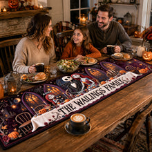 Load image into Gallery viewer, Personalized Spooky Family Quilt Table Runner Unique Fall Decor
