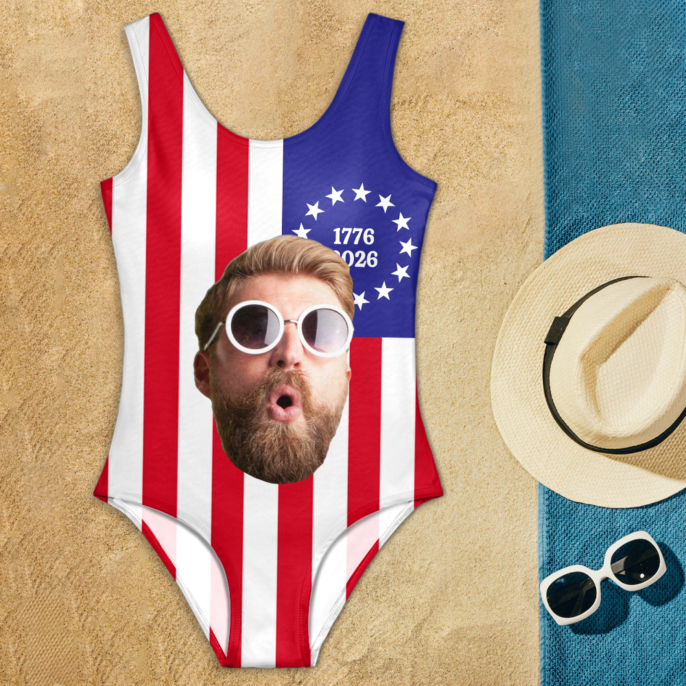 Personalized Funny Face Swimsuit Custom Photo Gift for Her