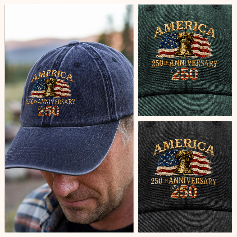 Personalized Washed Denim Baseball Cap 4th of July Gift