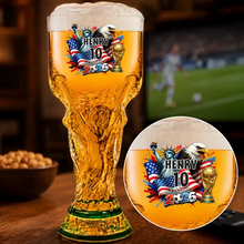 Load image into Gallery viewer, Personalized Trophy Beer Glass for Football Lovers - Custom Gift
