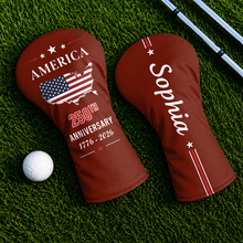 Load image into Gallery viewer, Personalized Golf Head Cover Custom Name 250th Anniversary Gift
