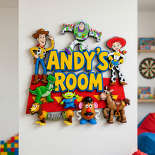 Load image into Gallery viewer, Personalized Andy's Room Wood Sign Custom Gift for Kids
