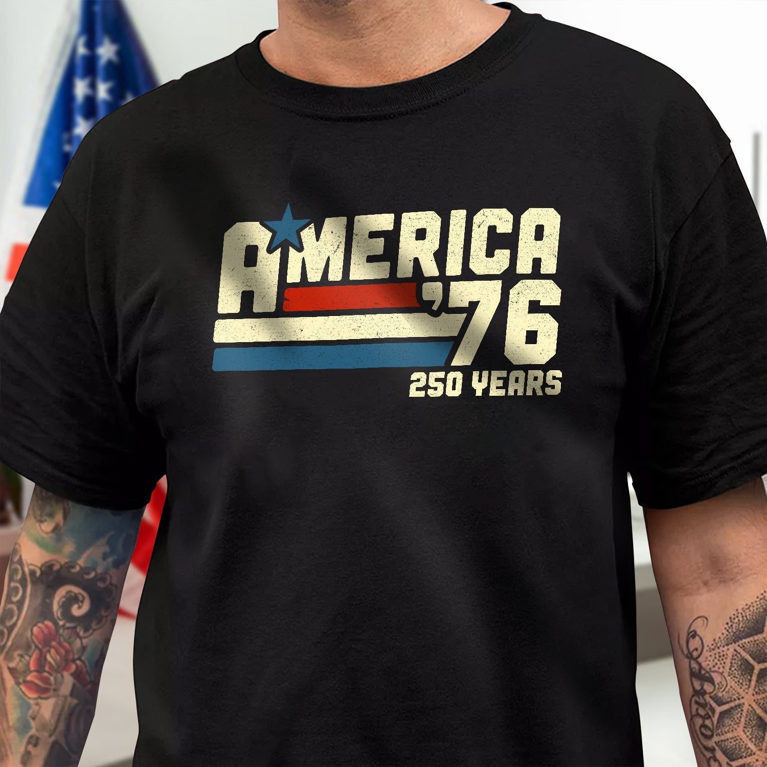 Patriotic 250 Years Vintage T-Shirt Custom Name Gift