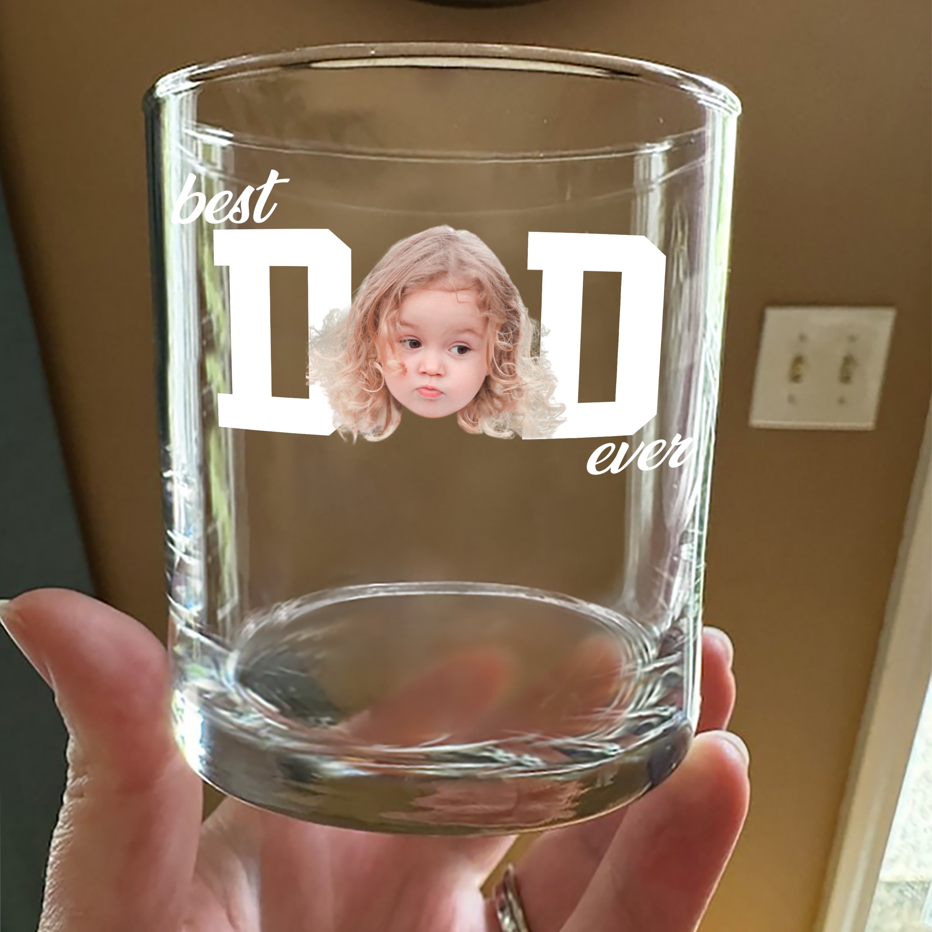 Personalized Funny Face Whiskey Glass Gift for Dad - Father's Day